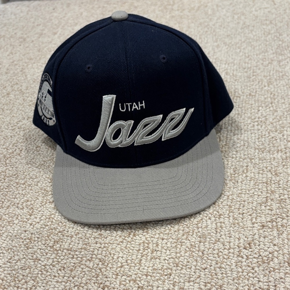 Mitchell & Ness Utah Jazz Navy and Gray Hat